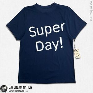 DAYDREAM NATION SUPER DAY CREWNECK TEE SHIRT IN LAPD NAVY BLUE MODAL & COTTON